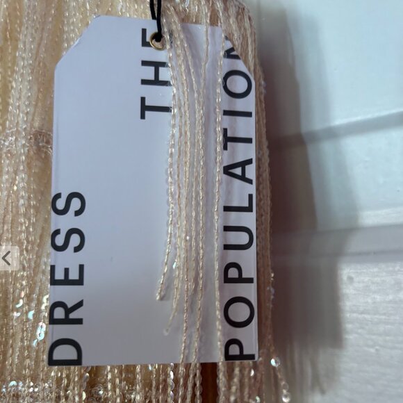 Dress the Population Tanya Beaded Fringe Gown Sz M - Picture 6 of 8